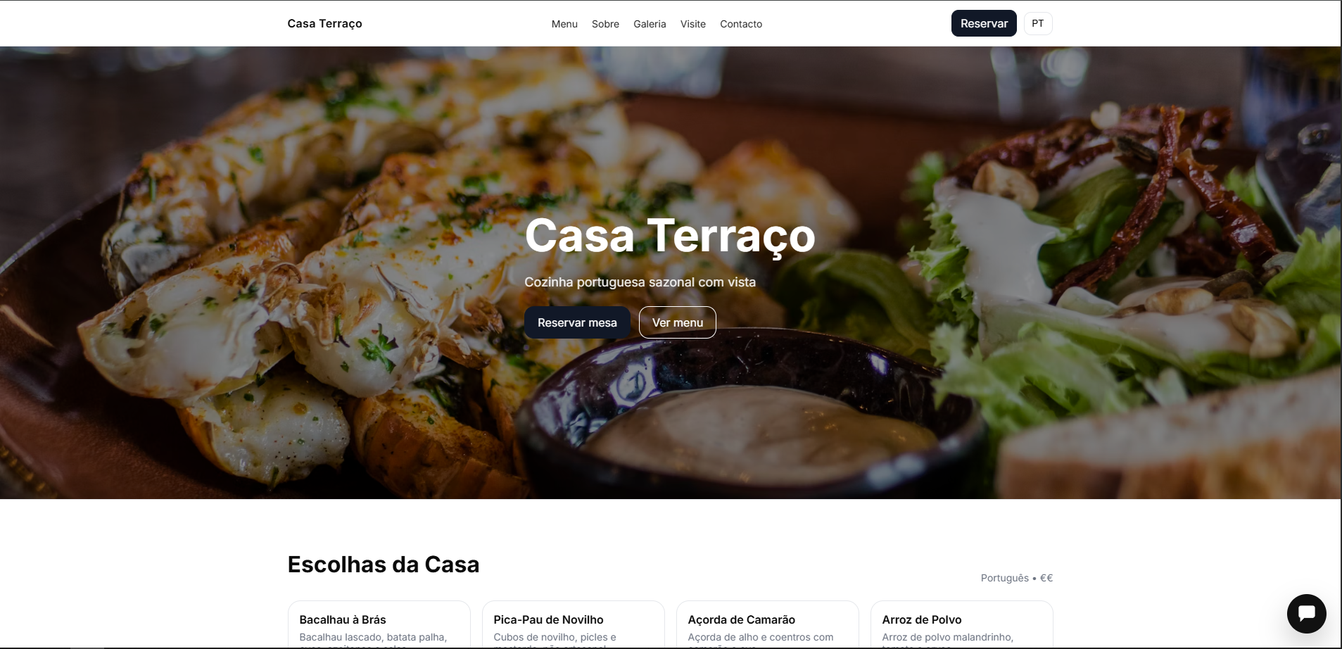 Imagem de capa do Restaurant Landing Chatbot